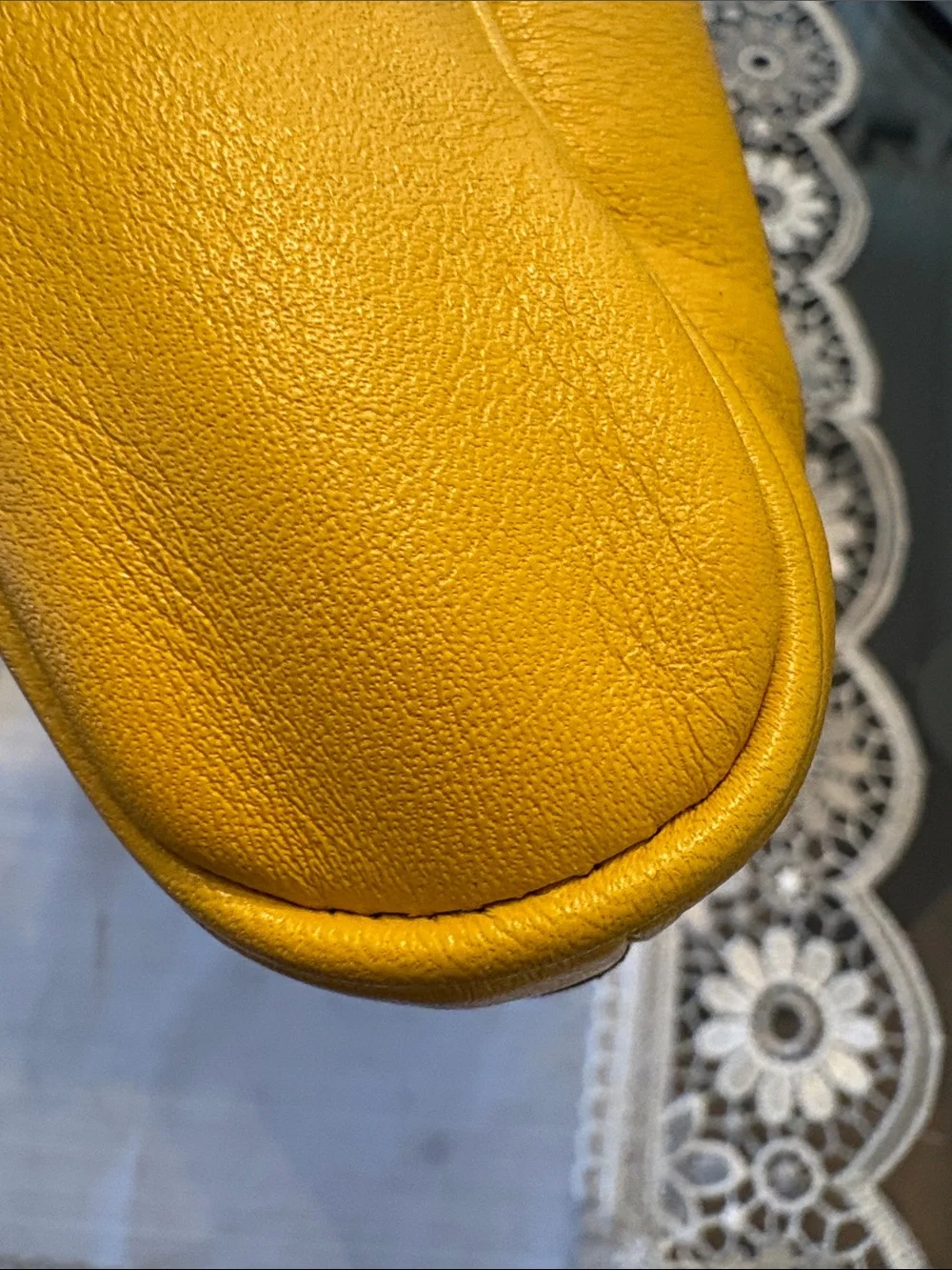 COACH Yellow Leather Clutch with Front Zip